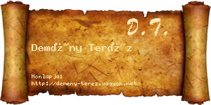 Demény Teréz névjegykártya
