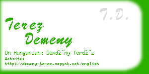 terez demeny business card